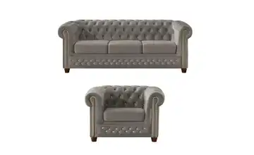 S-STYLE Chesterfield Polestergarnitur 3+1  Cleo Blink