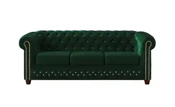 S-STYLE Chesterfield Einzelsofa Cleo Blink Flaschengrün