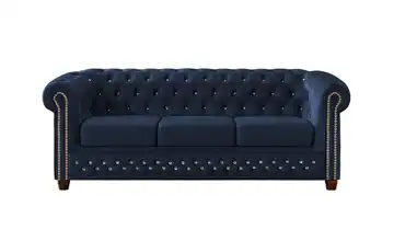 S-STYLE Chesterfield Einzelsofa Cleo Blink Marineblau