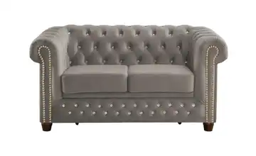 S-STYLE Chesterfield Einzelsofa Cleo Blink Grau
