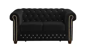 S-STYLE Chesterfield Einzelsofa Cleo Blink Schwarz