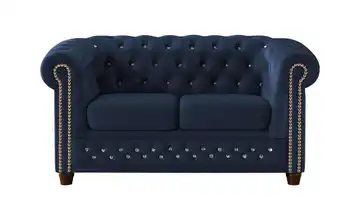 S-STYLE Chesterfield Einzelsofa Cleo Blink Marineblau