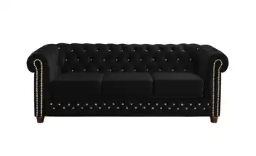 S-STYLE Chesterfield Einzelsofa Cleo Blink Schwarz