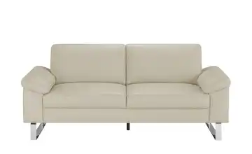 Max Schelling Ledersofa mit Kufengestell Maximum 2 Creme Taschenfederkern