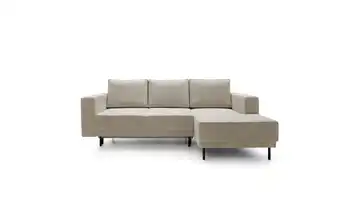 Selsey Ecksofa mit Schlaffunktion Rodario Mini Cordstoff Dunkelbeige rechts