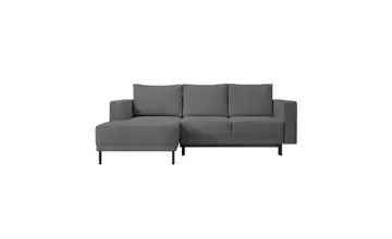 Selsey Ecksofa mit Schlaffunktion Rodario Mini Samt Dunkelgrau links