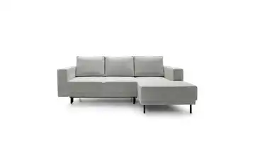 Selsey Ecksofa mit Schlaffunktion Rodario Mini Cordstoff Hellgrau rechts