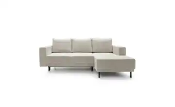 Selsey Ecksofa mit Schlaffunktion Rodario Mini Cordstoff Greige rechts