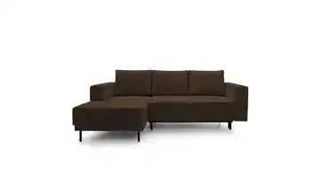Selsey Ecksofa mit Schlaffunktion Rodario Mini Cordstoff Dunkelbraun links