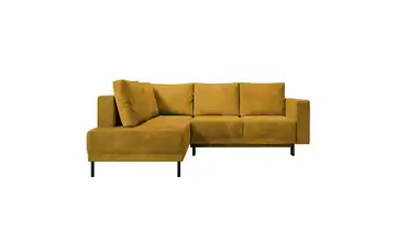 Selsey Ecksofa mit Schlaffunktion Rodario Senfgelb links Cordstoff