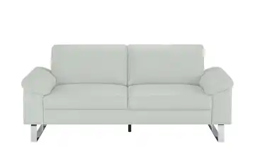 Max Schelling Ledersofa mit Kufengestell Maximum 2,5 Hellgrau Federkern