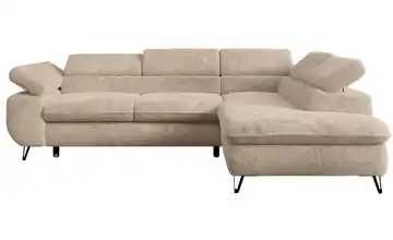Ecksofa Beige rechts Teddy Beige