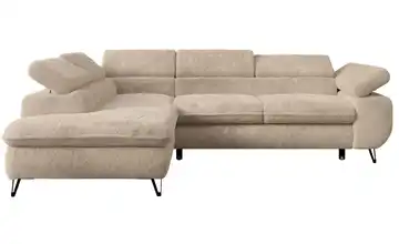 Ecksofa Beige links Teddy Beige