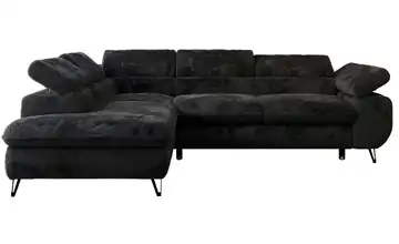 Ecksofa Schwarz links Teddy Schwarz