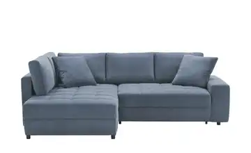 bobb Ecksofa mit pflegeleichtem Bezug Arissa de Luxe Blau links Webstoff