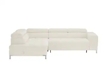 Ecksofa mit verstellbaren Kopfstützen Arte Creme Cordstoff links