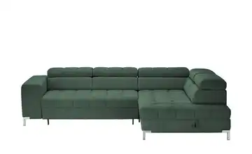 Ecksofa mit verstellbaren Kopfstützen Arte Dunkelgrün Cordstoff rechts