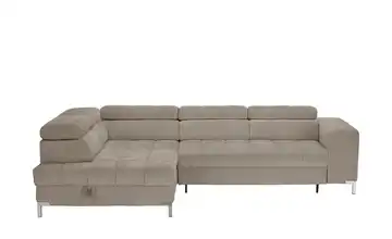 Ecksofa mit verstellbaren Kopfstützen Arte Schlamm Boucléstoff links