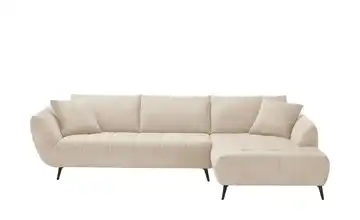 bobb Ecksofa mit Sitztiefenverstellung Carly Webstoff Natur rechts