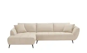 bobb Ecksofa mit Sitztiefenverstellung Carly Webstoff Natur links