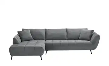 bobb Ecksofa mit Sitztiefenverstellung Carly Webstoff Anthrazit links