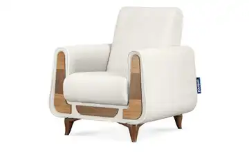 KONSIMO Sessel Weiß Boucléstoff