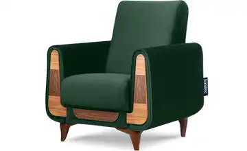KONSIMO Sessel Dunkelgrün Velours
