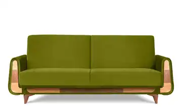 KONSIMO Einzelsofa Velours Olivgrün