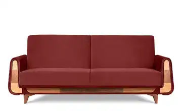KONSIMO Einzelsofa Velours Bordeauxrot