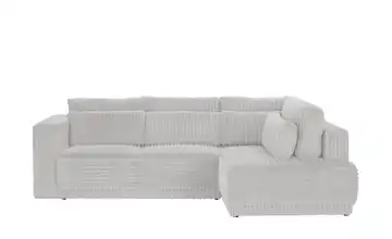 switch Ecksofa Tirana Cordstoff grob rechts Silbergrau