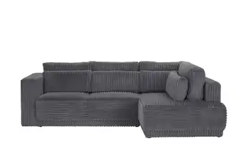 switch Ecksofa Tirana Cordstoff grob rechts Dunkelgrau