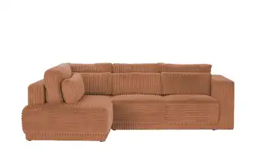 switch Ecksofa Tirana Cordstoff grob links Rostrot