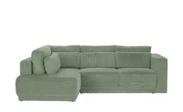 switch Ecksofa Tirana Cordstoff grob links Grün