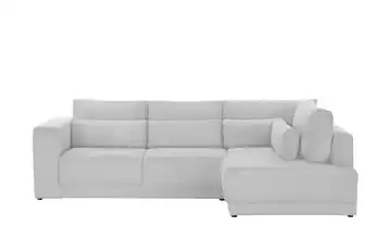 switch Ecksofa Tirana Cordstoff rechts Silbergrau