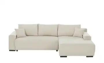 smart Ecksofa mit Schlaffunktion Nelly Beige rechts Webstoff