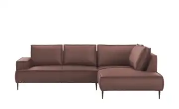 uno Ecksofa Olmo rechts Braun Mikrofaser in Leder-Optik