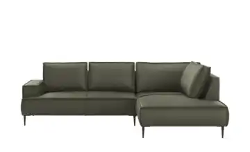 uno Ecksofa Olmo rechts Grün Mikrofaser in Leder-Optik