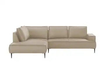 uno Ecksofa Olmo links Creme Mikrofaser in Leder-Optik