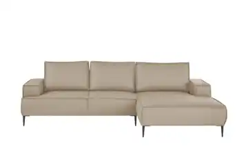 uno Ecksofa Olmo rechts Mikrofaser in Leder-Optik Creme