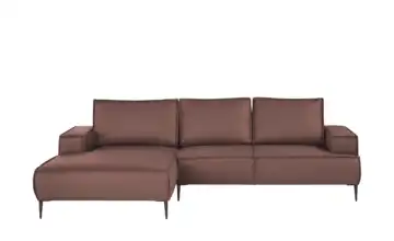 uno Ecksofa Olmo links Mikrofaser in Leder-Optik Braun