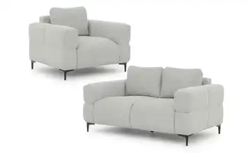 S-STYLE Polstergarnitur 2+1 Cardea Hellgrau