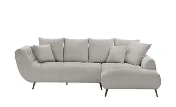 bobb Ecksofa Bellani III Hellgrau Feincord rechts