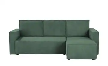 uno Ecksofa mit Schlaffunktion Cleo Flaschengrün
