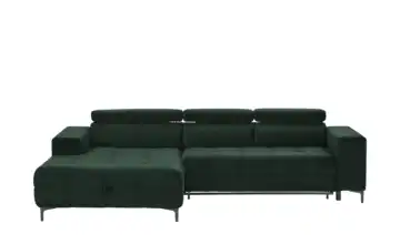 switch Ecksofa aus Mikrofaser Caro Flaschengrün Mikrofaser in Samt-Optik links Erweiterte Funktion