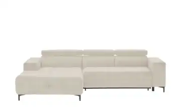 switch Ecksofa aus Mikrofaser Caro Beige Mikrofaser in Samt-Optik links Erweiterte Funktion