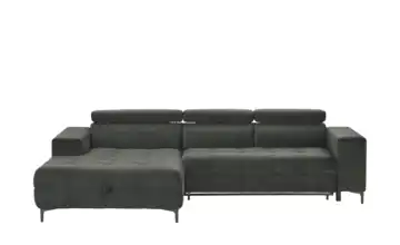 switch Ecksofa aus Mikrofaser Caro Anthrazit Mikrofaser in Samt-Optik links Erweiterte Funktion