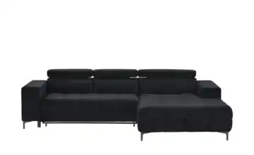 switch Ecksofa aus Mikrofaser Caro Schwarz Mikrofaser in Samt-Optik rechts Erweiterte Funktion