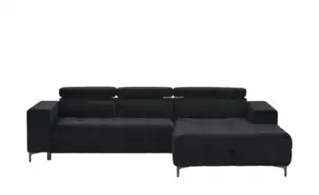 switch Ecksofa aus Mikrofaser Caro Schwarz Mikrofaser in Samt-Optik rechts Grundfunktion