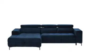 switch Ecksofa aus Mikrofaser Caro Blau Mikrofaser in Samt-Optik links Grundfunktion
