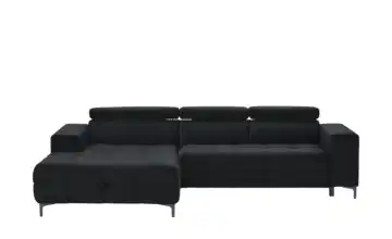switch Ecksofa aus Mikrofaser Caro Schwarz Mikrofaser in Samt-Optik links Grundfunktion